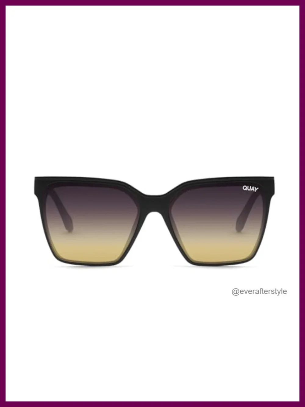 Oversized Square Sunglasses UV Protection Women Metal Brow Bar